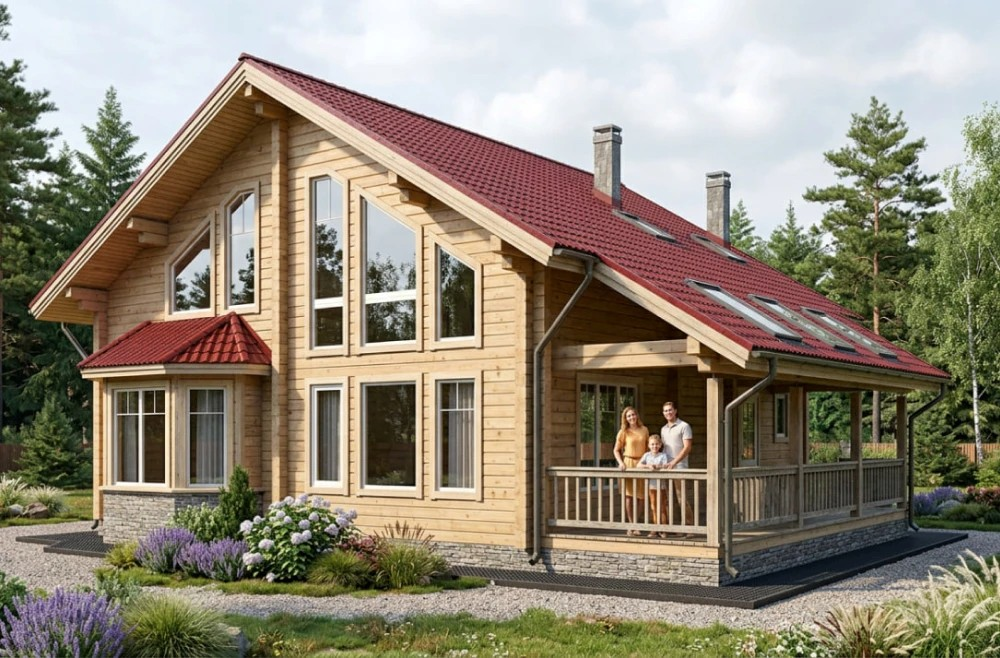 Проект дома из бруса 210 м²