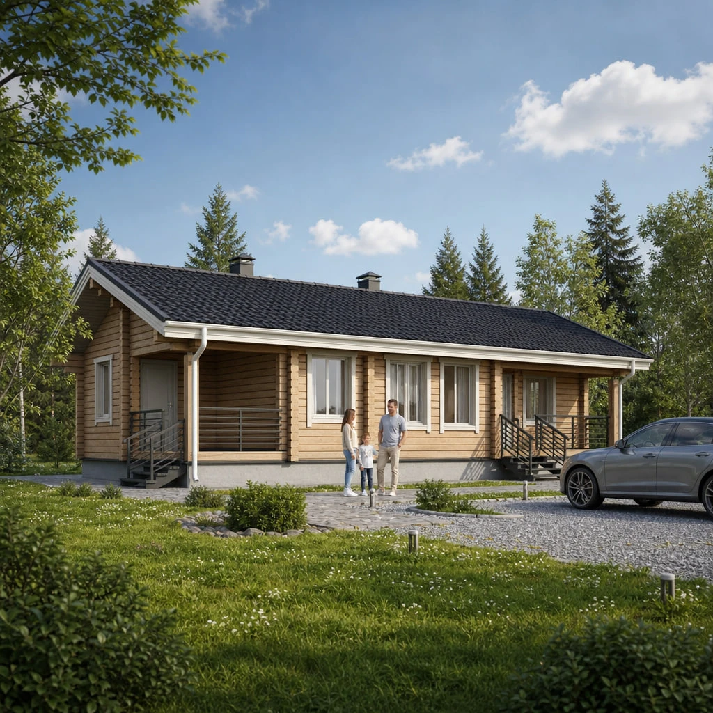 Проект деревянного дома из бруса 124 м²